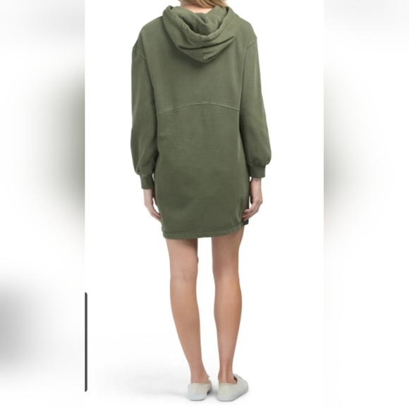 7 For All Mankind Green Hoodie Mini Dress Size L, New With Tags! - Picture 2 of 11